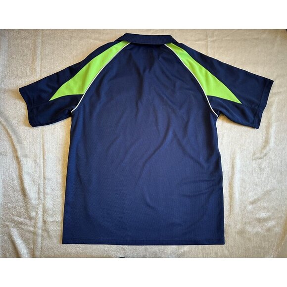 Seattle Seahawks Shirt Men's Large Blue Short Sleeve Polo Collared NFL Football - Picture 10 of 10
